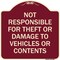 Signmission Designer Series-Not Responsible For Theft Or Damage To Vehicles Or Contents, 18" x 18", BU-1818-9806 A-DES-BU-1818-9806 - alternate 1